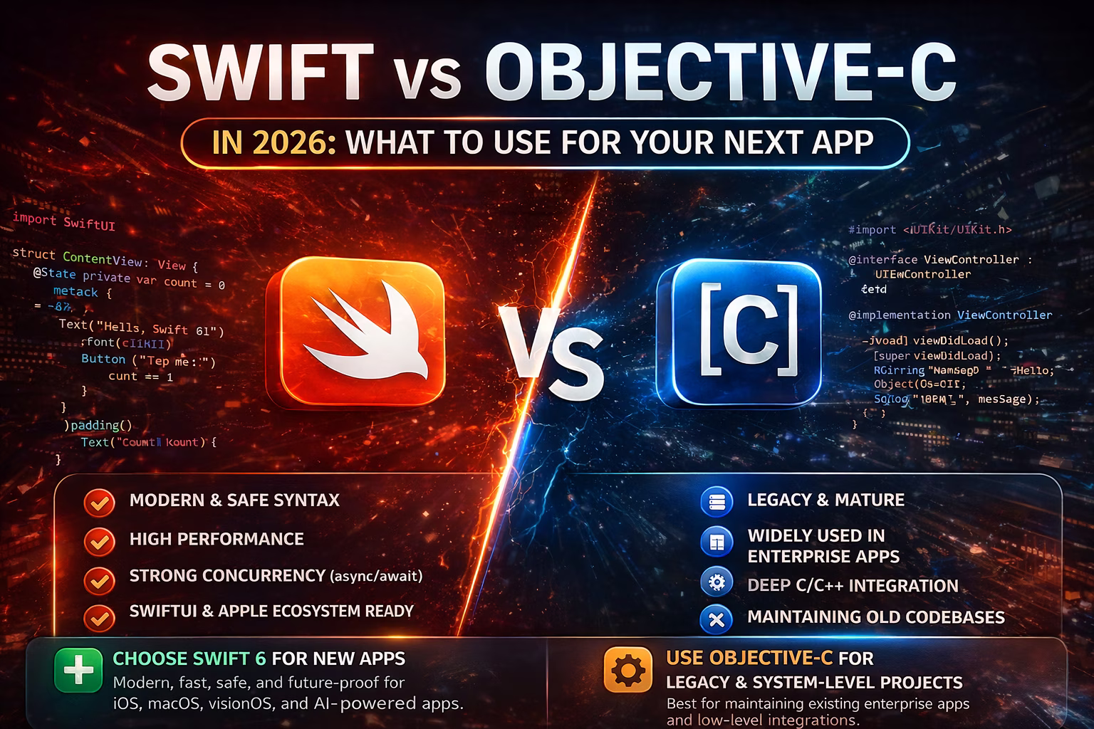 Swift vs. Objective-C in 2026: What to Use for Your Next App