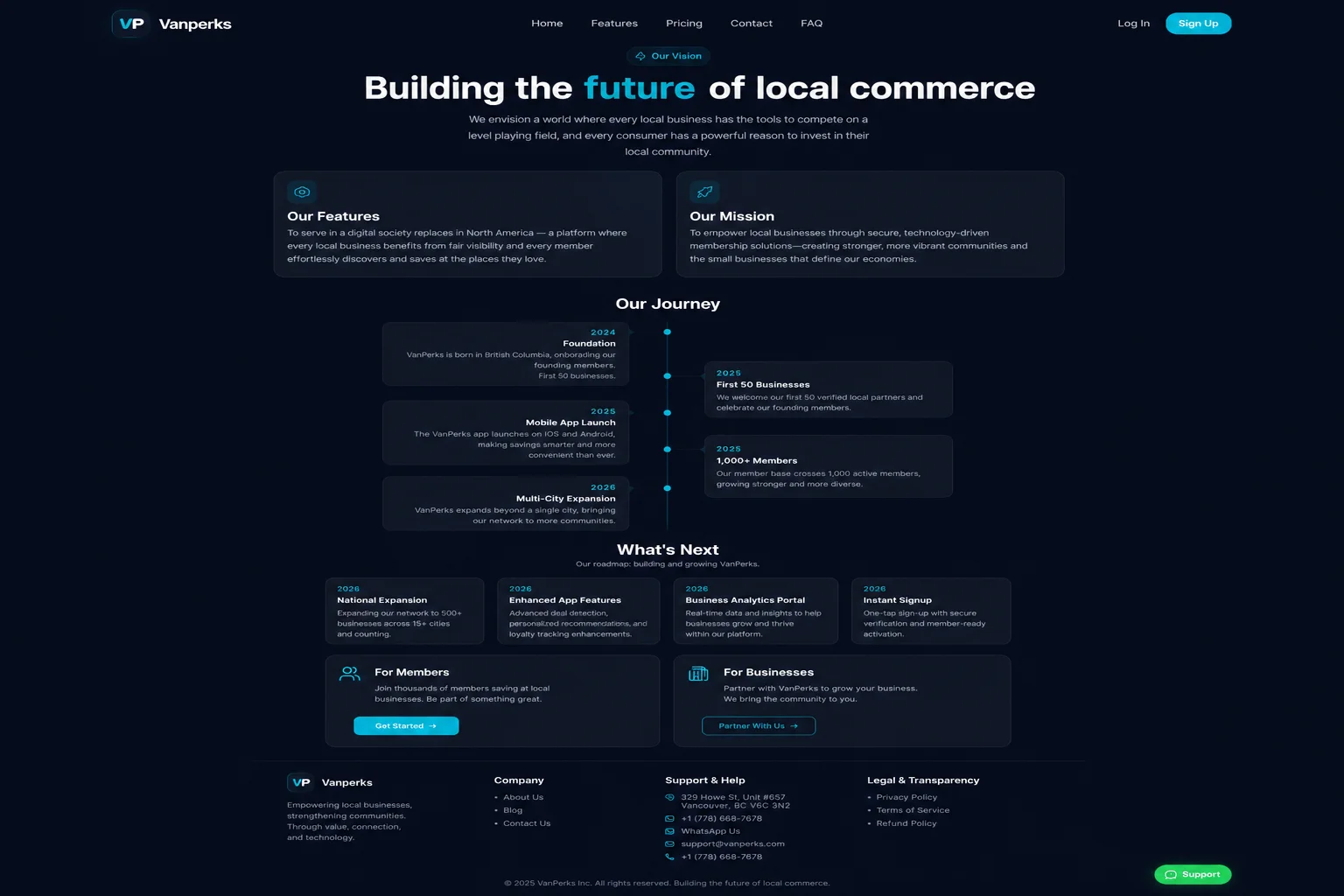 VanPerks — Digital Membership & Local Business Discount Platform